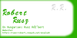 robert rusz business card